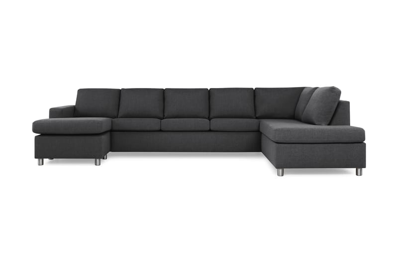 Crazy 5-sits Högervänd U-formad X-Large Soffa med Divan och Schäslong i Tyg, Mörkgrå