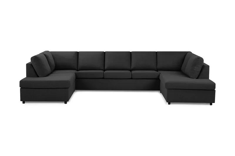 Crazy 5-sits U-formad Soffa med dubbelschäslong i Tyg, Antracit