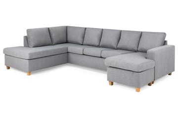 Crazy 5-sits Vänstervänd U-formad Soffa med Divan och Schäslong i Tyg - Grå - Products - Möbler - Soffa - U-soffa