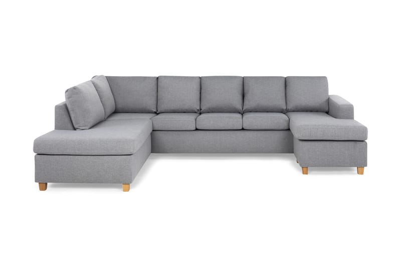 Crazy 5-sits Vänstervänd U-formad Soffa med Divan och Schäslong i Tyg, Grå
