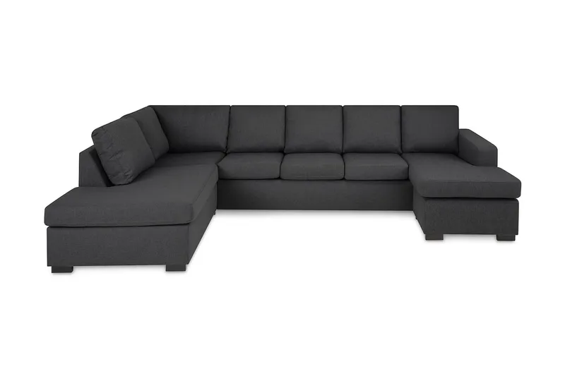 Crazy 5-sits Vänstervänd U-formad Soffa med Divan och Schäslong i Tyg, Mörkgrå
