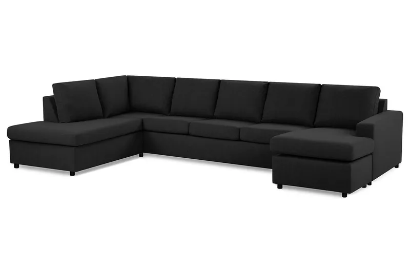 Crazy 5-sits Vänstervänd U-formad X-Large Soffa med Divan och Schäslong i Tyg - Antracit - Products - Möbler - Soffa - U-soffa