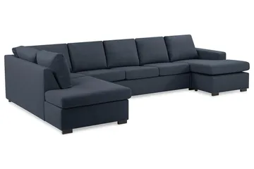 Crazy 5-sits Vänstervänd U-formad X-Large Soffa med Divan och Sch äslong i Tyg - Blå - Products - Möbler - Soffa - U-soffa