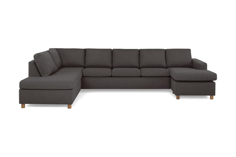 Crazy 5-sits Vänstervänd U-formad X-Large Soffa med Divan och Schäslong i Tyg, Mörkgrå