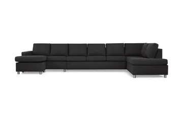 Crazy 6-sits Högervänd U-formad XX-Large Soffa med Divan och Schäslong i Tyg