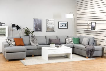 Crazy 6-sits Högervänd U-formad XX-Large Soffa med Divan och Schäslong i Tyg - Grå - Products - Möbler - Soffa - U-soffa