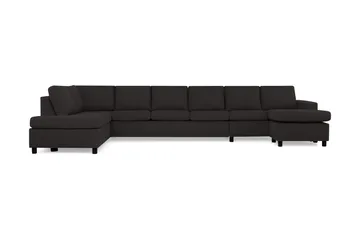 Crazy 6-sits Vänstervänd U-formad XX-Large Soffa med Divan och Schäslong i Tyg, Antracit