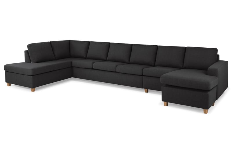 Crazy 6-sits Vänstervänd U-formad XX-Large Soffa med Divan och Schäslong i Tyg - Antracit - Products - Möbler - Soffa - U-soffa