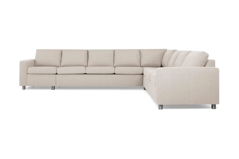 Crazy 7-sits Vändbar L-formad XX-Large Hörnsoffa i Tyg, Beige