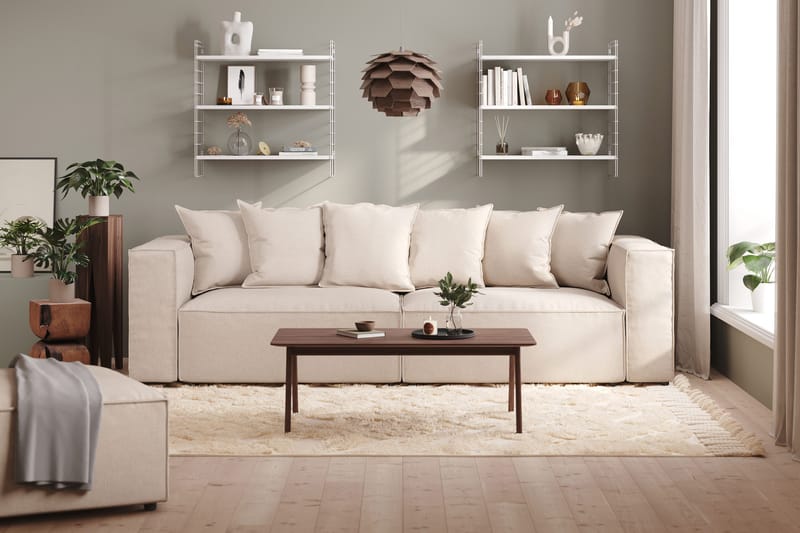 Cubo 4-sits Djup Modulsoffa i Tyg - Beige - Products - Möbler - Soffa - 4 sits soffa