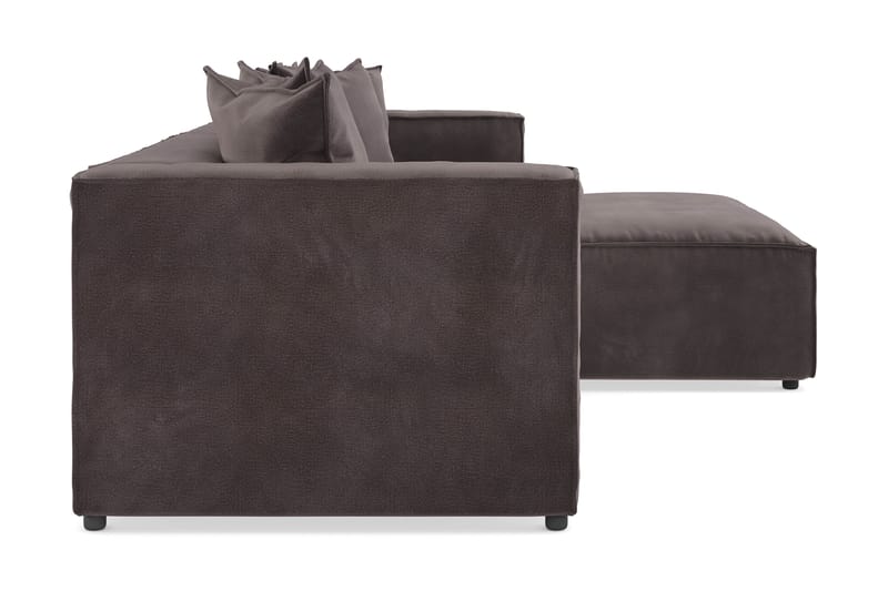 Cubo 4-sits L-formad Djup Modulsoffa med Divan i Sammet - Mörkgrå - Products - Möbler - Soffa - Divansoffa & schäslongsoffa