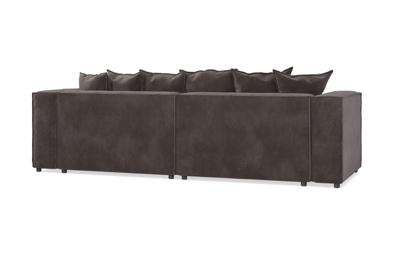 Cubo 4-sits L-formad Djup Modulsoffa med Divan i Sammet - Mörkgrå - Products - Möbler - Soffa - Divansoffa & schäslongsoffa