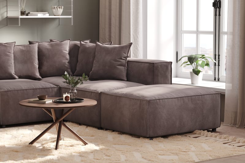 Cubo 5-sits U-formad Djup Modulsoffa Med Divan och Schäslong i Sammet - Mörkgrå - Products - Möbler - Soffa - U-soffa