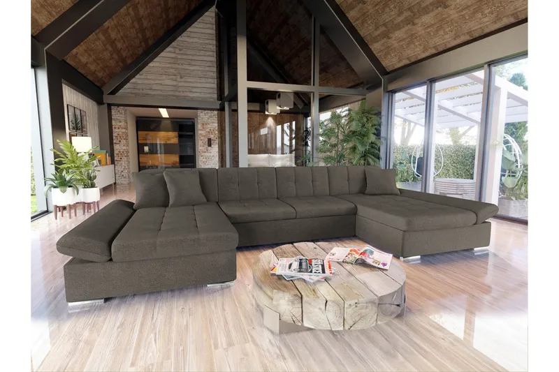 Dewitt Soffa Dubbeldivan 4-sits - Brun - Products - Möbler - Soffa - U-soffa