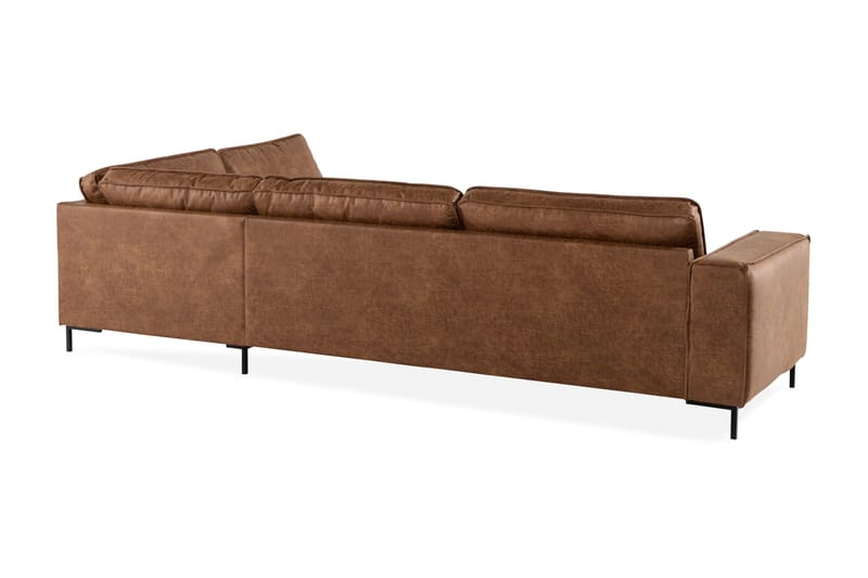 Akron 2,5-sits Soffa med Schäslong Höger läder - Brun - Products - Möbler - Soffa - Divansoffa & schäslongsoffa - 2 sits soffa med divan