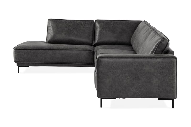 Akron 2,5-sits Soffa med Schäslong Vänster Bondedläder - Mörkgrå - Products - Möbler - Soffa - Divansoffa & schäslongsoffa - 2 sits soffa med divan