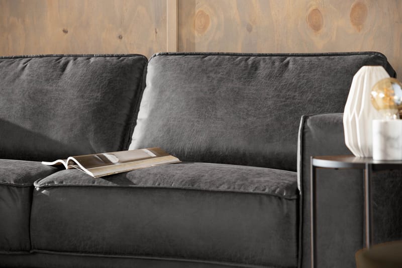 Akron 2,5-sits Soffa med Schäslong Vänster Bondedläder - Mörkgrå - Products - Möbler - Soffa - Divansoffa & schäslongsoffa - 2 sits soffa med divan