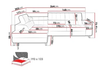 Amshyttan Soffa med Schäslong 3-sits - Beige - Products - Möbler - Soffa - Divansoffa & schäslongsoffa - 3 sits soffa med divan