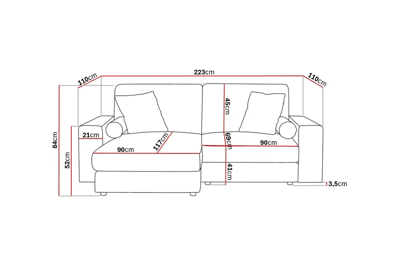Arken Lyx 3-sits Vändbar L-formad Djup Divansoffa i Tyg - Grön - Products - Möbler - Soffa - Divansoffa & schäslongsoffa - 3 sits soffa med divan