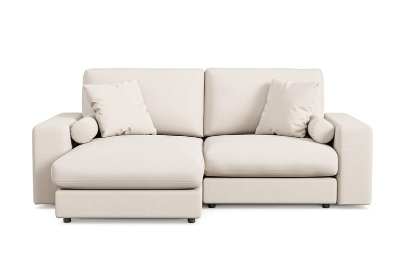 Arken Lyx 3-sits Vändbar L-formad Djup Divansoffa i Tyg, Ljusbeige