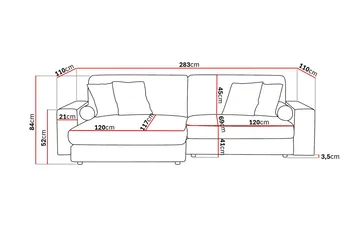 Arken Lyx 4-sits Vändbar L-formad Djup Divansoffa i Sammet - Svart - Products - Möbler - Soffa - Divansoffa & schäslongsoffa - 4 sits soffa med divan