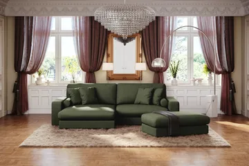 Arken Lyx 4-sits Vändbar L-formad Djup Divansoffa i Tyg - Grön - Products - Möbler - Soffa - Divansoffa & schäslongsoffa - 4 sits soffa med divan