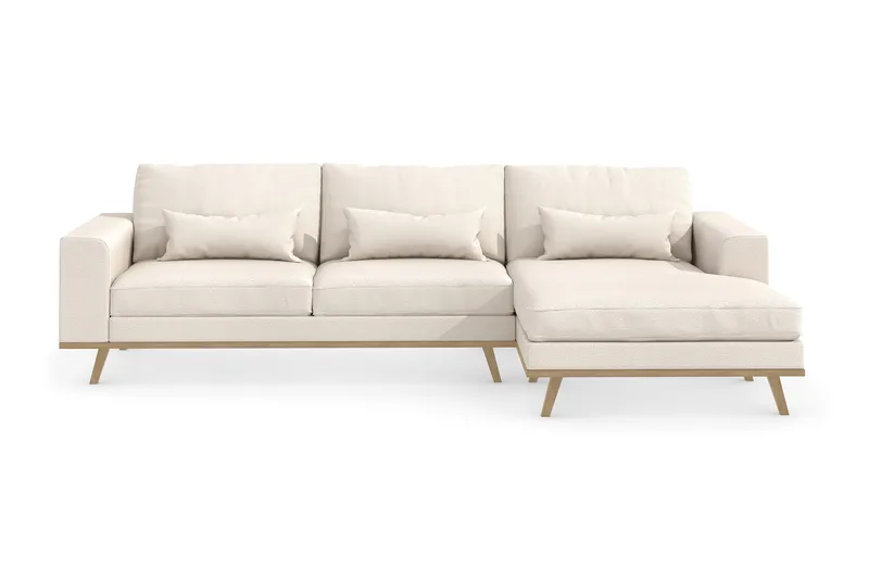 Copenhagen 4-sits Högervänd L-formad Divansoffa i Tyg, Beige