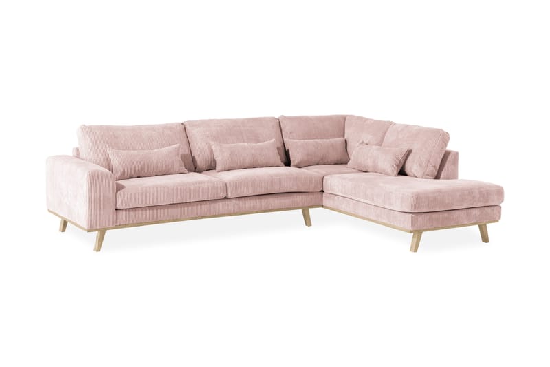 Copenhagen 4-sits Högervänd L-formad Schäslongsoffa i Manchester - Rosa - Products - Möbler - Soffa - Divansoffa & schäslongsoffa - 4 sits soffa med divan