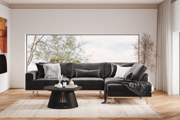 Copenhagen 4-sits Högervänd L-formad Schäslongsoffa i Sammet - Mörkgrå - Products - Möbler - Soffa - Divansoffa & schäslongsoffa - 4 sits soffa med divan