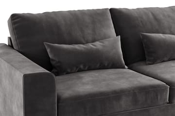 Copenhagen 4-sits Högervänd L-formad Schäslongsoffa i Sammet - Mörkgrå - Products - Möbler - Soffa - Divansoffa & schäslongsoffa - 4 sits soffa med divan