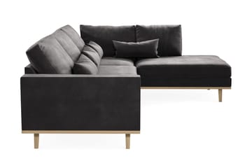 Copenhagen 4-sits Högervänd L-formad Schäslongsoffa i Sammet - Mörkgrå - Products - Möbler - Soffa - Divansoffa & schäslongsoffa - 4 sits soffa med divan