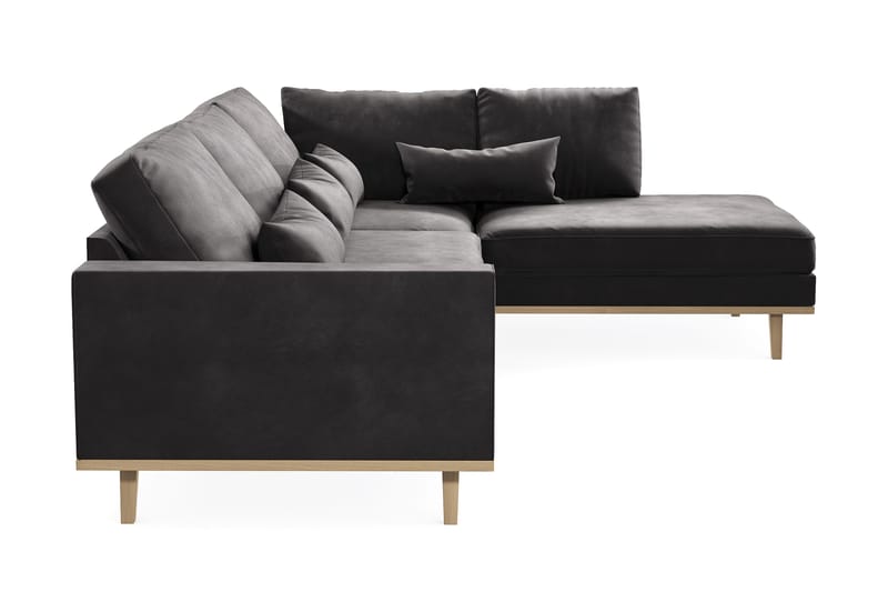 Copenhagen 4-sits Högervänd L-formad Schäslongsoffa i Sammet - Mörkgrå - Products - Möbler - Soffa - Divansoffa & schäslongsoffa - 4 sits soffa med divan