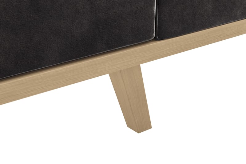 Copenhagen 4-sits Högervänd L-formad Schäslongsoffa i Sammet - Mörkgrå - Products - Möbler - Soffa - Divansoffa & schäslongsoffa - 4 sits soffa med divan