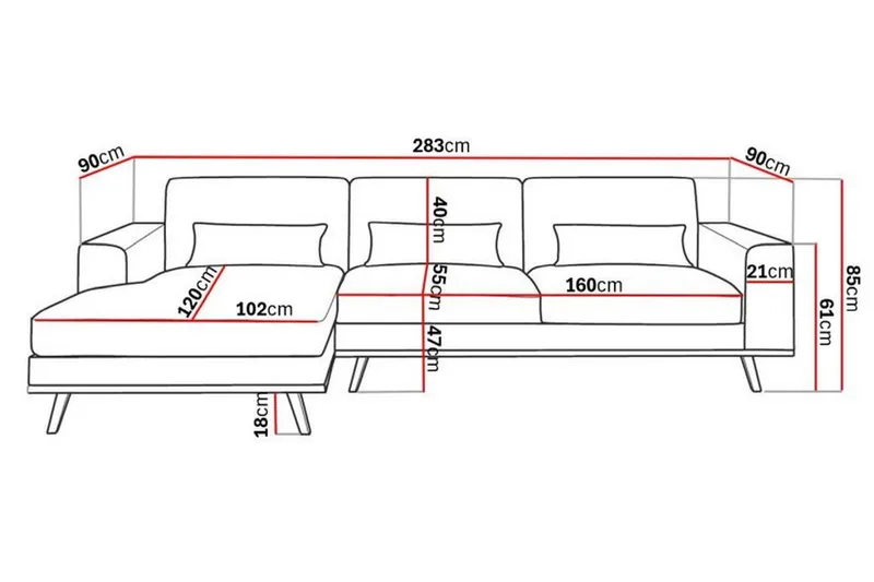 Copenhagen 4-sits Vänstervänd L-formad Divansoffa i Sammet - Krämvit - Products - Möbler - Soffa - Divansoffa & schäslongsoffa - 4 sits soffa med divan