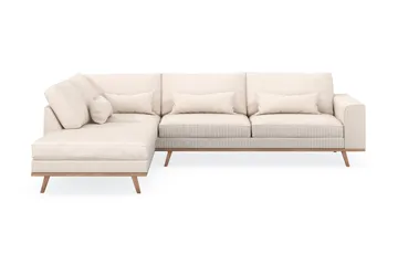 Copenhagen 4-sits Vänstervänd L-formad Schäslongsoffa i Manchester, Beige