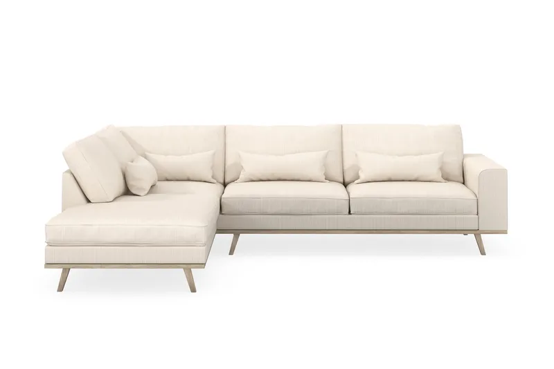 Copenhagen 4-sits Vänstervänd L-formad Schäslongsoffa i Manchester, Beige