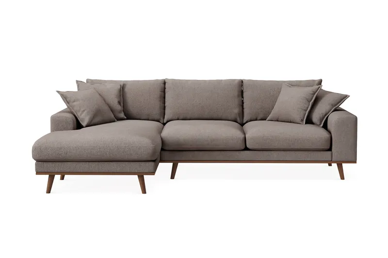 Copenhagen Premium 4-sits Vänstervänd L-formad Djup Divansoffa i Tyg, Brun