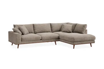 Copenhagen Premium 4-sits Högervänd L-formad Djup Schäslongsoffa i Chenille - Brun - Products - Möbler - Soffa - Divansoffa & schäslongsoffa - 4 sits soffa med divan