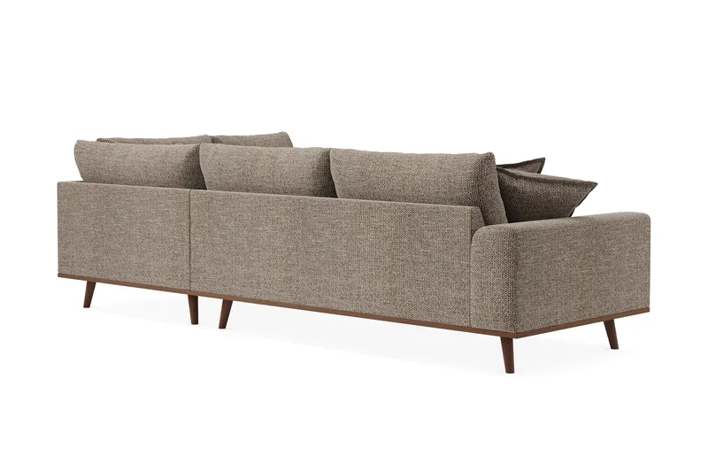Copenhagen Premium 4-sits Högervänd L-formad Djup Schäslongsoffa i Chenille - Brun - Products - Möbler - Soffa - Divansoffa & schäslongsoffa - 4 sits soffa med divan