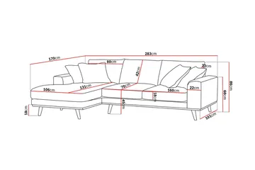 Copenhagen Premium 4-sits Vänstervänd L-formad Djup Divansoffa i Tyg - Mörkbrun - Products - Möbler - Soffa - Divansoffa & schäslongsoffa - 3 sits soffa med divan