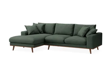 Copenhagen Premium 4-sits Vänstervänd L-formad Djup Divansoffa i Tyg - Grön - Products - Möbler - Soffa - Divansoffa & schäslongsoffa - 3 sits soffa med divan