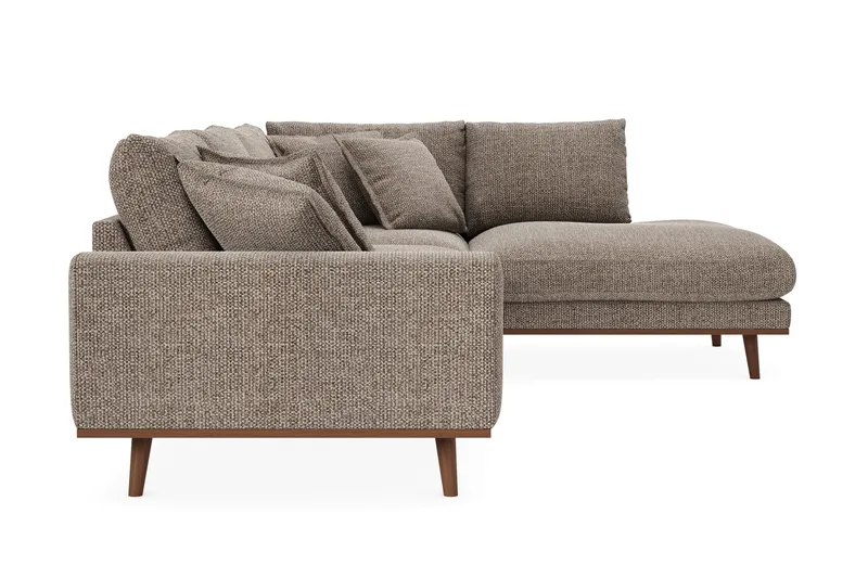 Copenhagen Premium 4-sits Högervänd L-formad Djup Schäslongsoffa i Chenille - Brun - Products - Möbler - Soffa - Divansoffa & schäslongsoffa - 4 sits soffa med divan
