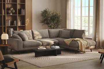 Copenhagen Premium 4-sits Högervänd L-formad Djup Schäslongsoffa i Chenille - Brun - Products - Möbler - Soffa - Divansoffa & schäslongsoffa - 4 sits soffa med divan