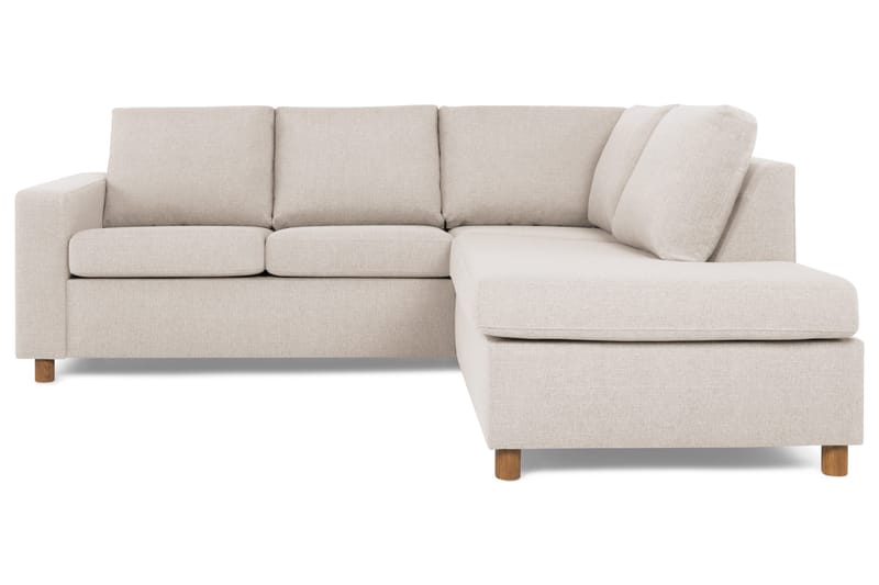 Crazy 3-sits Högervänd L-formad Schäslongsoffa i Tyg, Beige