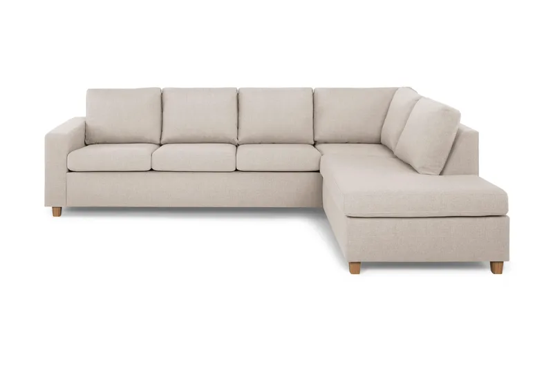 Crazy 4-sits Högervänd L-formad Schäslongsoffa i Tyg, Beige
