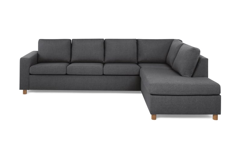 Crazy 4-sits Högervänd L-formad Schäslongsoffa i Tyg, Mörkgrå