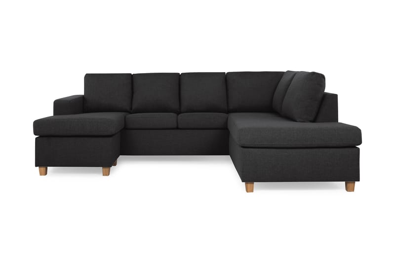 Crazy 4-sits Högervänd U-formad Large Soffa med Divan och Schäslong i Tyg, Antracit