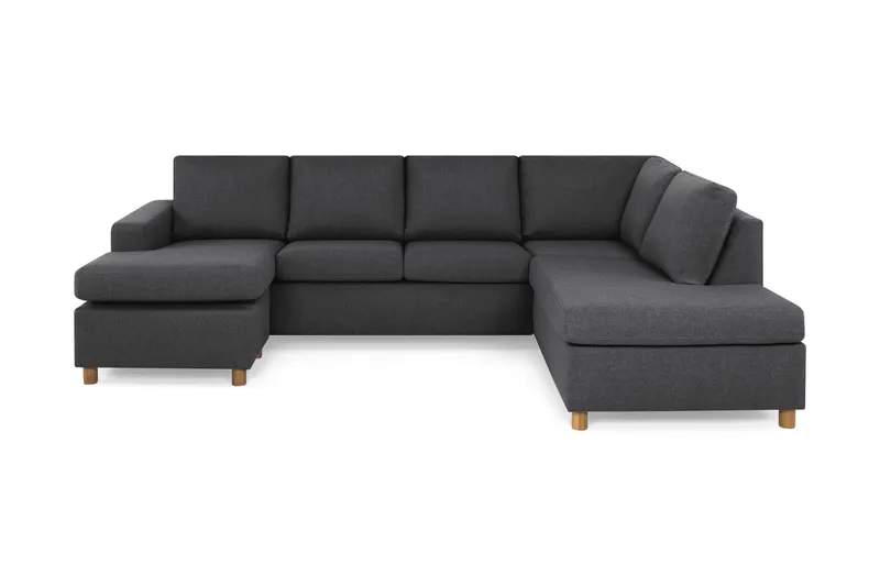 Crazy 4-sits Högervänd U-formad Large Soffa med Divan och Schäslong i Tyg, Mörkgrå