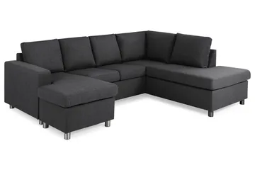 Crazy 4-sits Högervänd U-formad Small Soffa med Divan och Schäslong i Tyg - Mörkgrå - Products - Möbler - Soffa - Divansoffa & schäslongsoffa - 3 sits soffa med divan