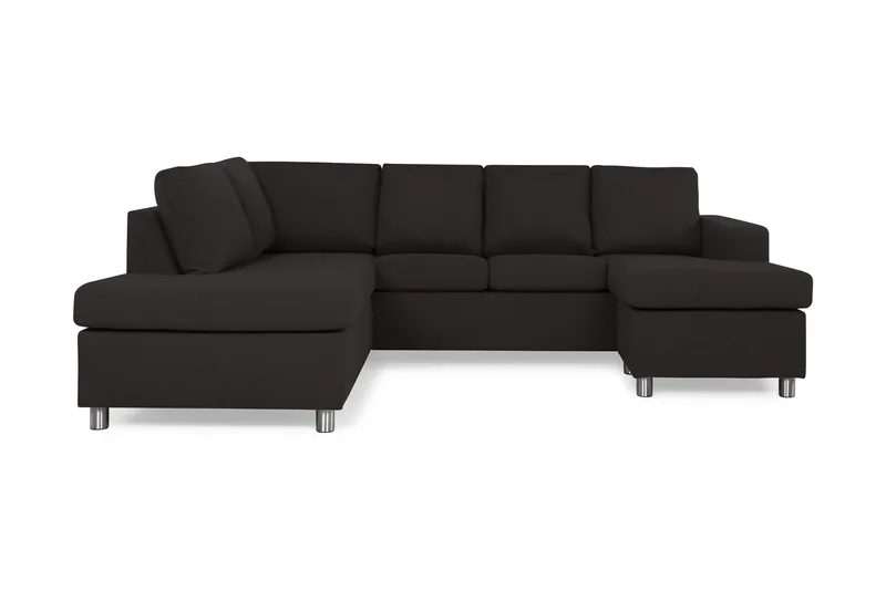 Crazy 4-sits Vänstervänd U-formad Large Soffa med Divan och Schäslong i Tyg, Antracit